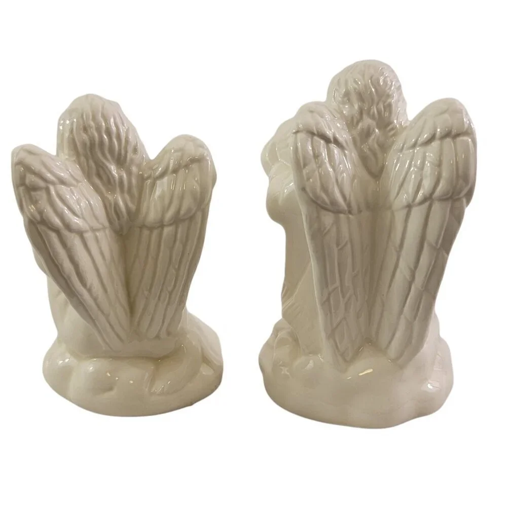 Vintage McConnell Talus Collectible Ceramic Angels Salt & Pepper Shaker Set